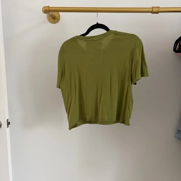 Super Rare Aviator Nation Olive Green Tee with Vibrant Wave Graphic SM - Picture 7 of 10